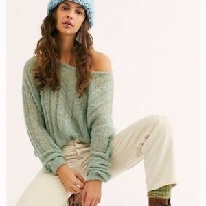 NWT Free People Mint Green Angel Pullover Sweater
